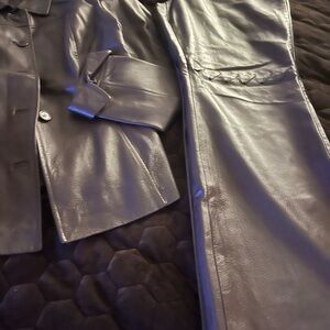 Leather pants and jackets sets